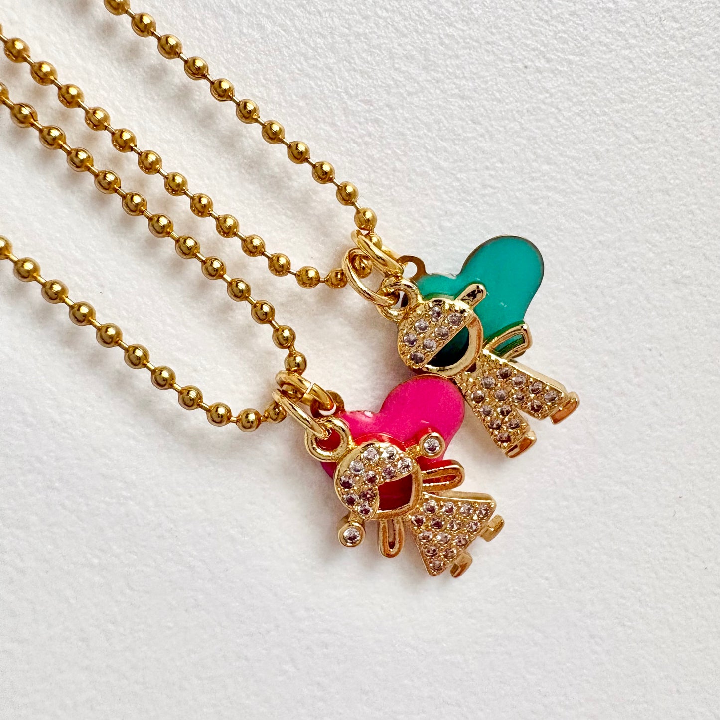 Catenina Baby Crystal e Cuore Colorato