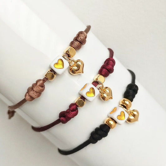 Braccialetto Nodino D'Amore Dadino & Cuore Bombato