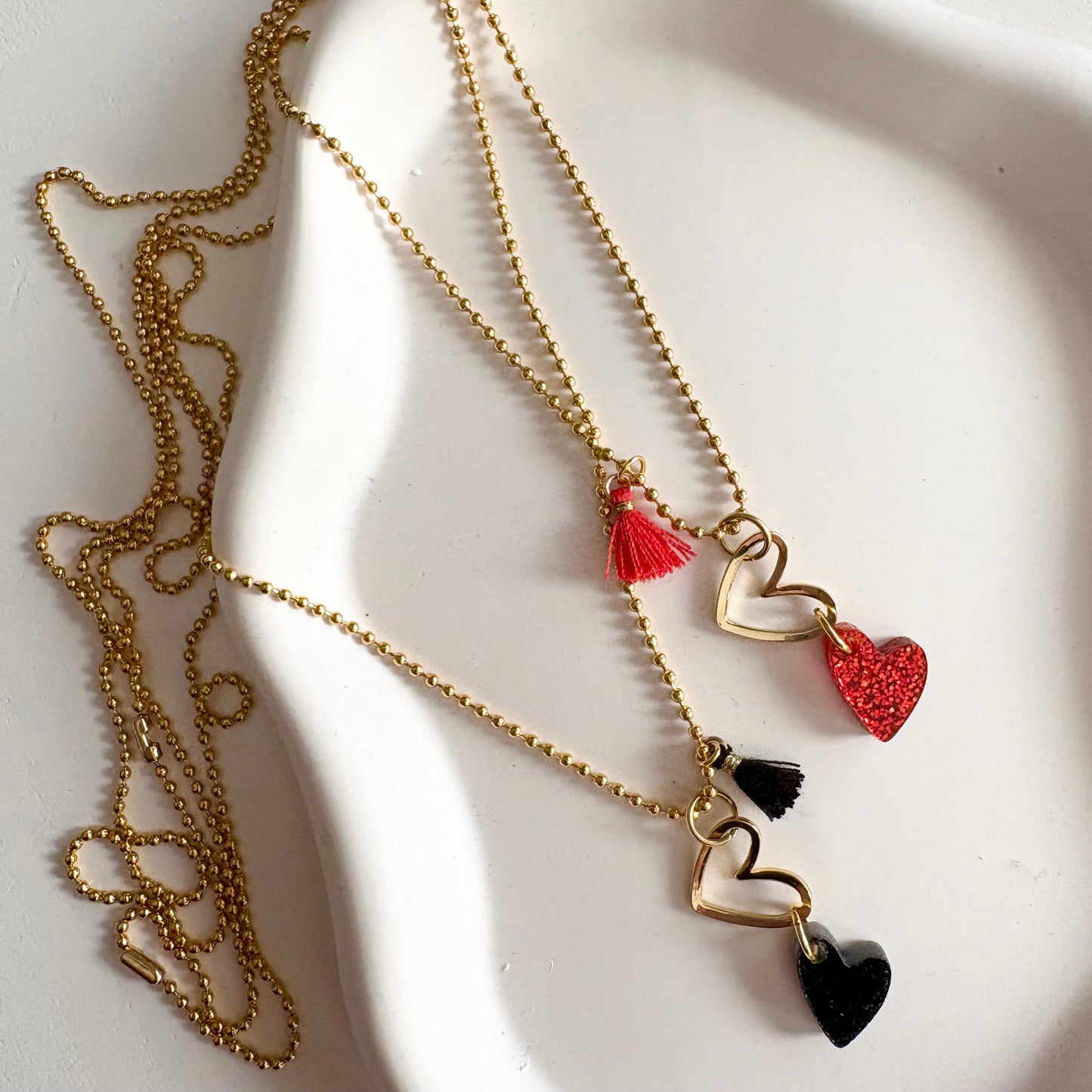 Catenina Cuori Glitterati e Nappina