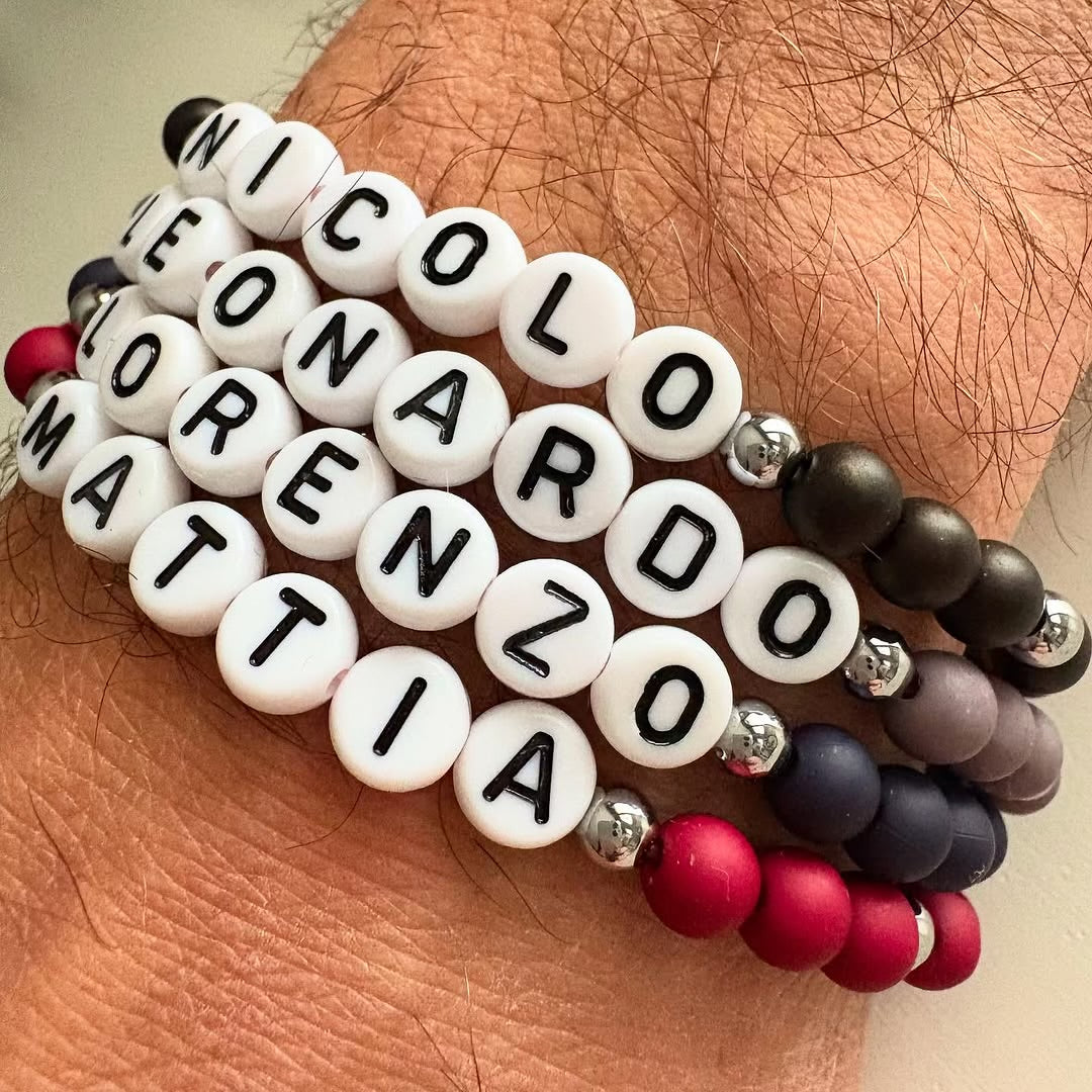 Braccialetto Letterine Nere UOMO