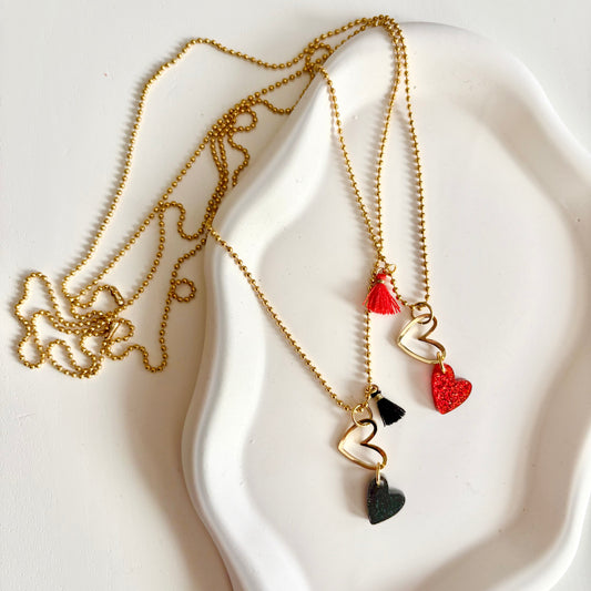 Catenina Cuori Glitterati e Nappina