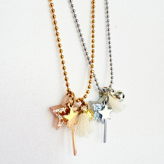 Catenina Stella Glitterata, Bacchetta Magica e Campanellino