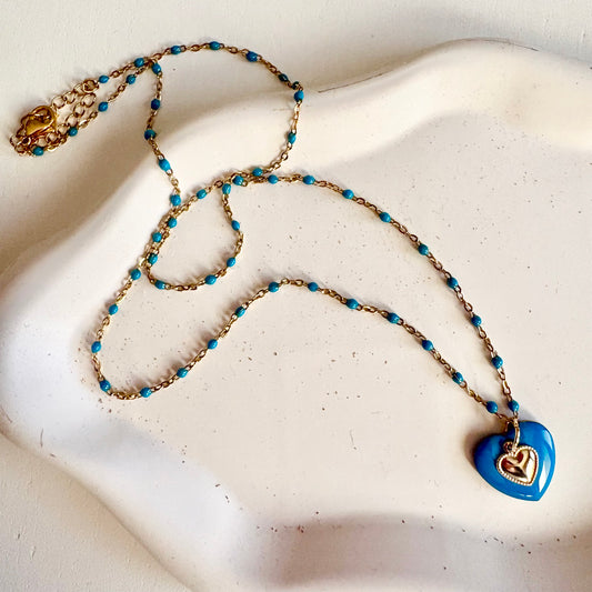 Catenina Smaltata doppio Cuore