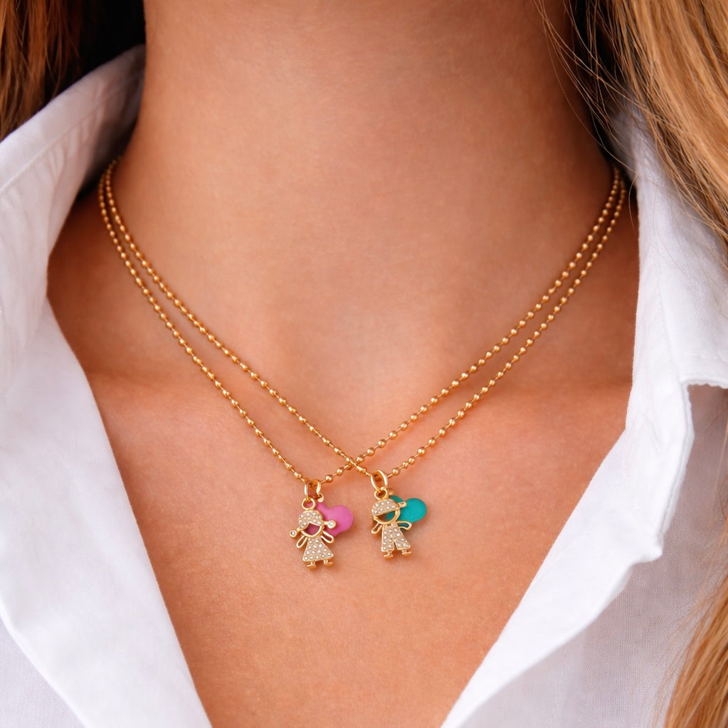 Catenina Baby Crystal e Cuore Colorato