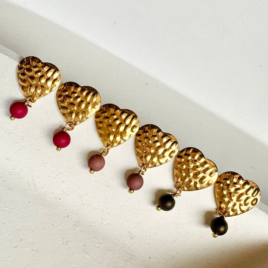 Orecchini Cuore Martellato