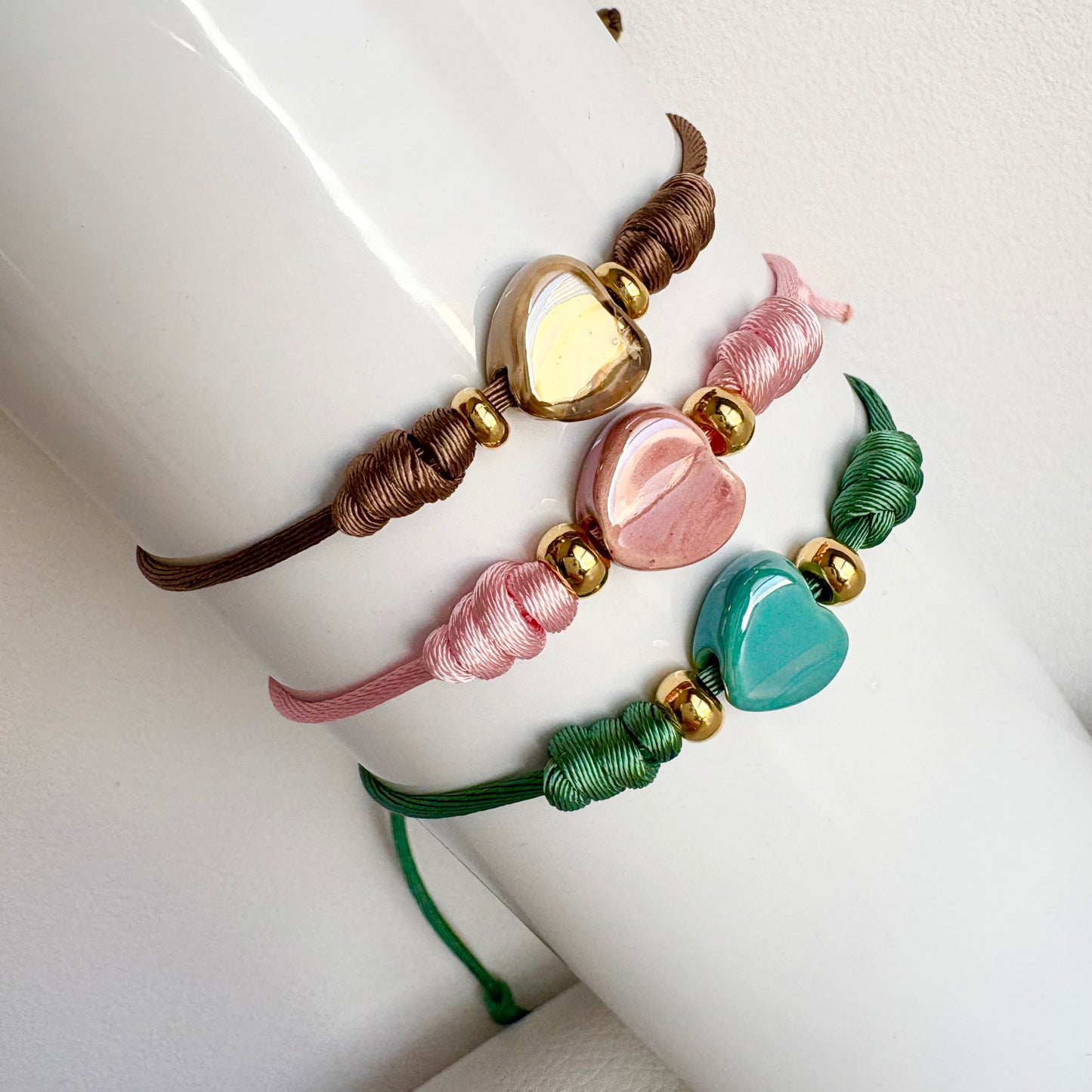 Braccialetto Nodino D'Amore Cuore in Ceramica