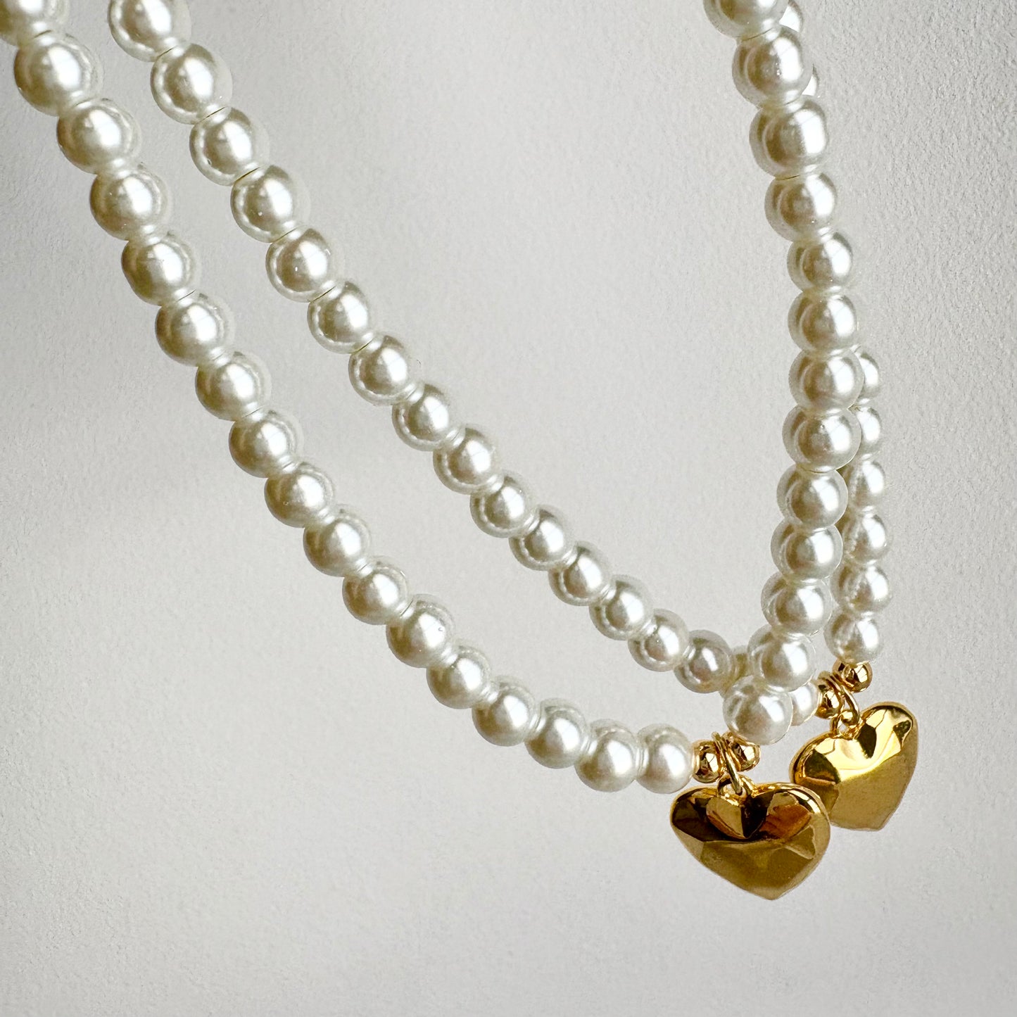 Collana 💛 MaxiCuore Bombato e Perle