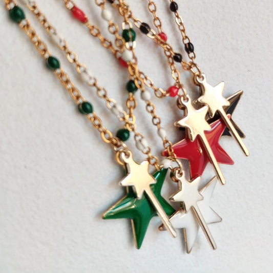 Catenina Smaltata Stella e Bacchetta Magica